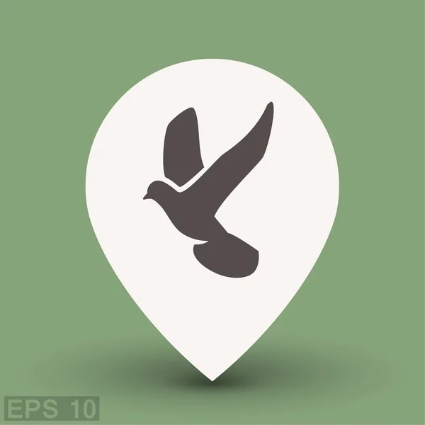 Pittogramma dell'icona dell'uccello — Vettoriale Stock