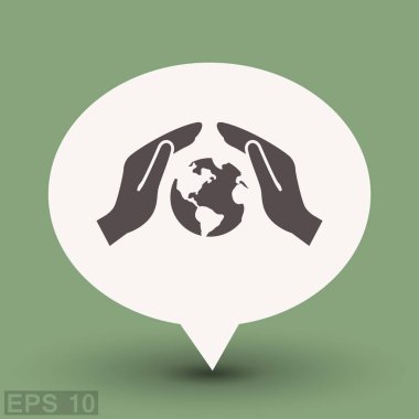 Ellerin simgesinde Küre  