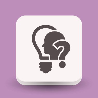 Soru işareti, lamba ve adam simgesi