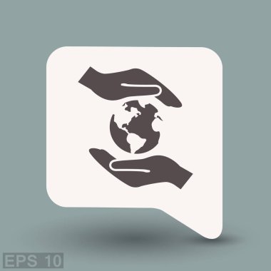 Ellerin simgesinde Küre  