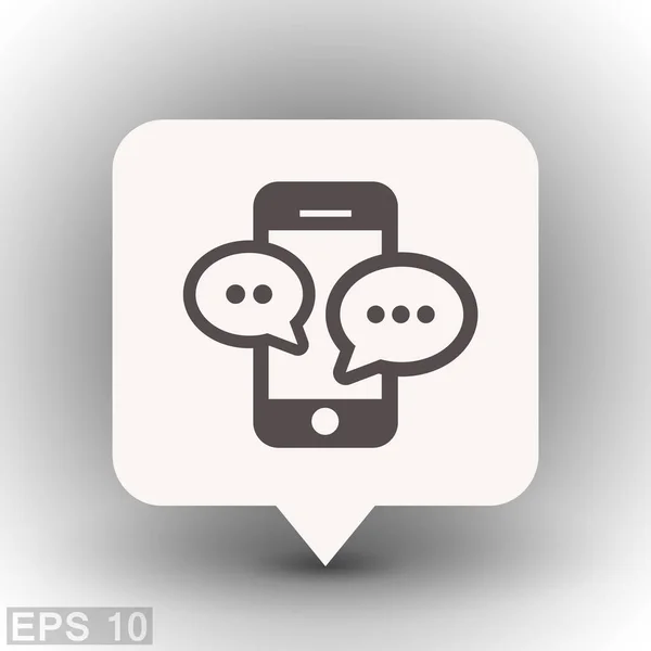 Pictograph van bericht of chat op smartphone — Stockvector