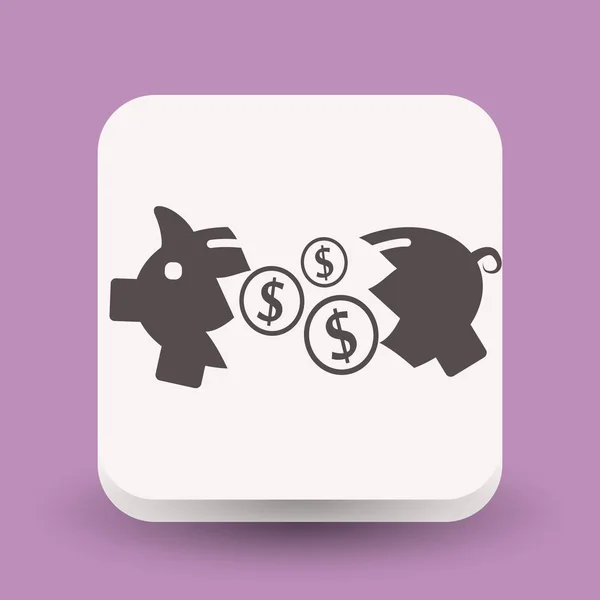 Piglet money box icon — Stock Vector