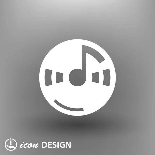 Pictogramme de note de musique sur cd — Image vectorielle