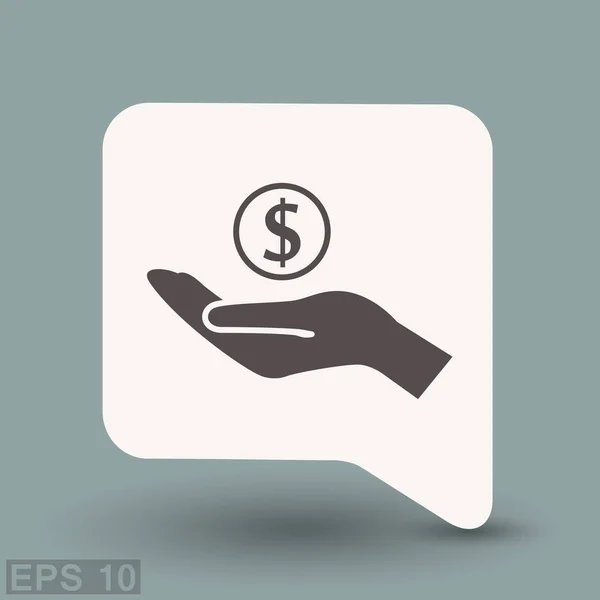 Pictografía del dinero en mano — Vector de stock