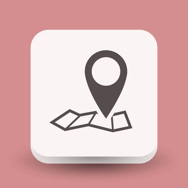 Pin en el icono de mapa — Vector de stock