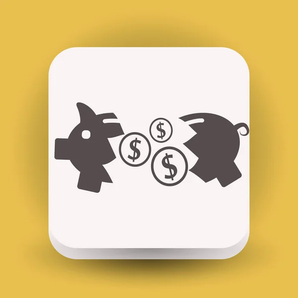 Piglet money box icon — Stock Vector