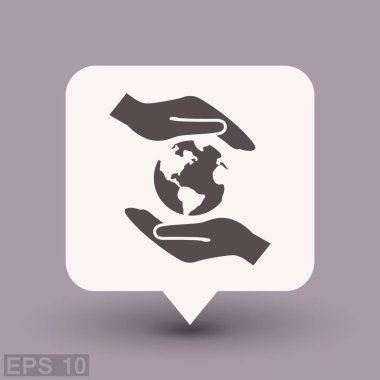 Ellerin simgesinde Küre  