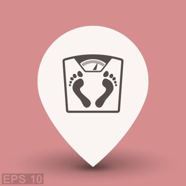 banyo Baskülü ayak izleri ile resim