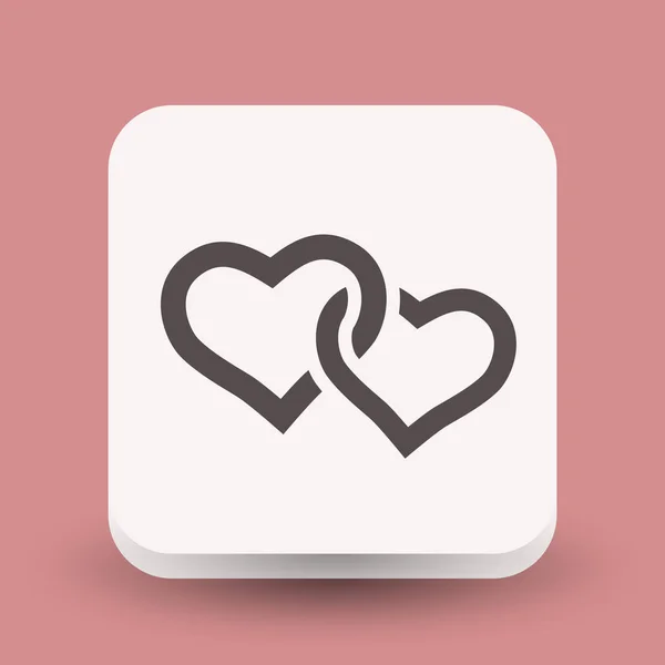 Pictografía de dos corazones — Vector de stock