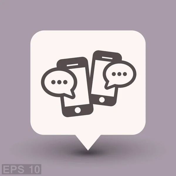 Pictograph van bericht of chat op smartphone — Stockvector