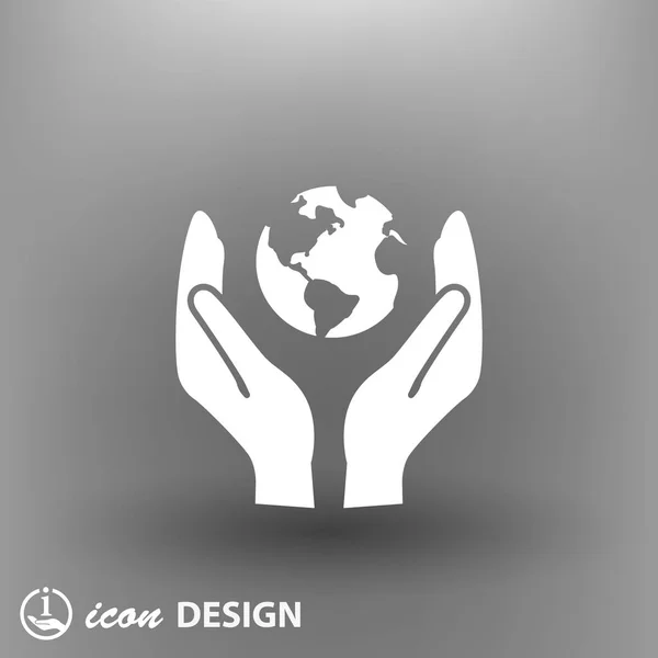 Globe in hands icon — Stock Vector