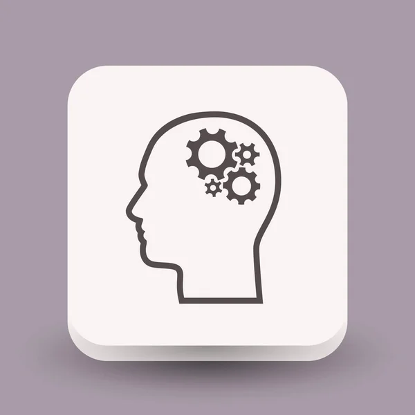 Převodovka v hlavě ikony — Stockový vektor
