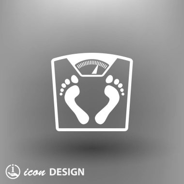 banyo Baskülü ayak izleri ile resim