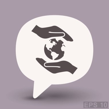 Ellerin simgesinde Küre  