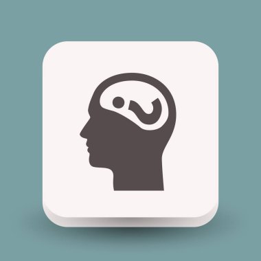 Soru işareti ve adam ikon resim