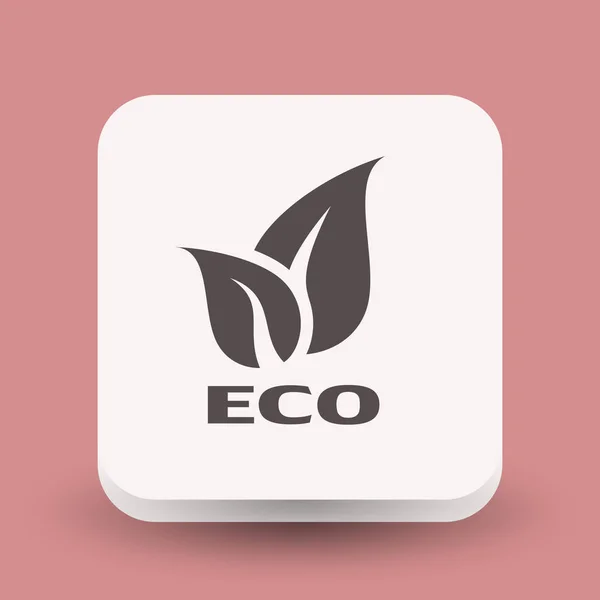 Pictograph van eco met bladeren — Stockvector