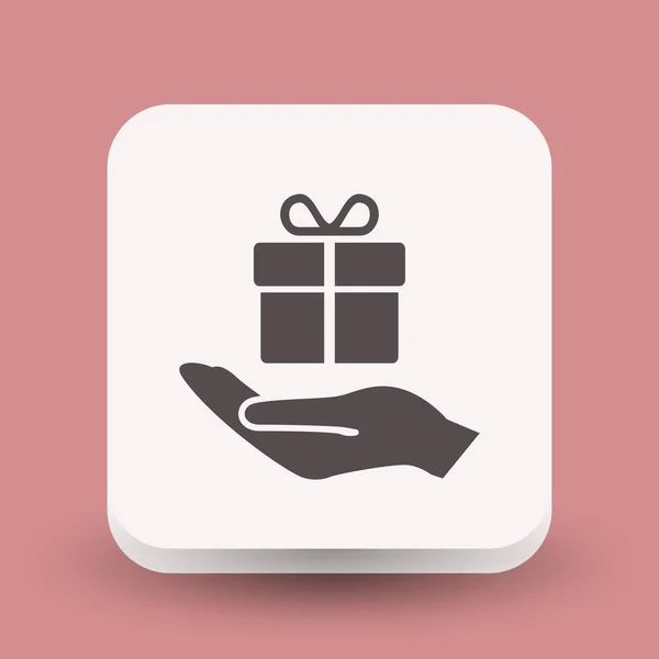 Gift box å ikonen — Stock vektor