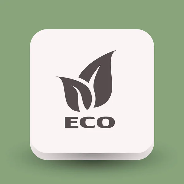 Ikona Eco s listy — Stockový vektor