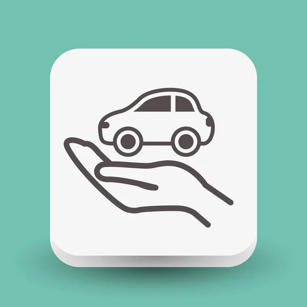 Pictogramme de la voiture en main — Image vectorielle