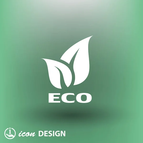 葉と eco の絵文字 — ストックベクタ