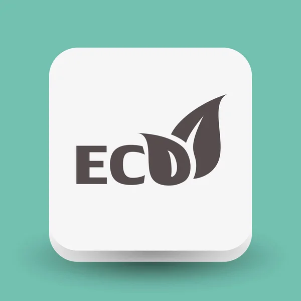 Pictograph van eco met bladeren — Stockvector