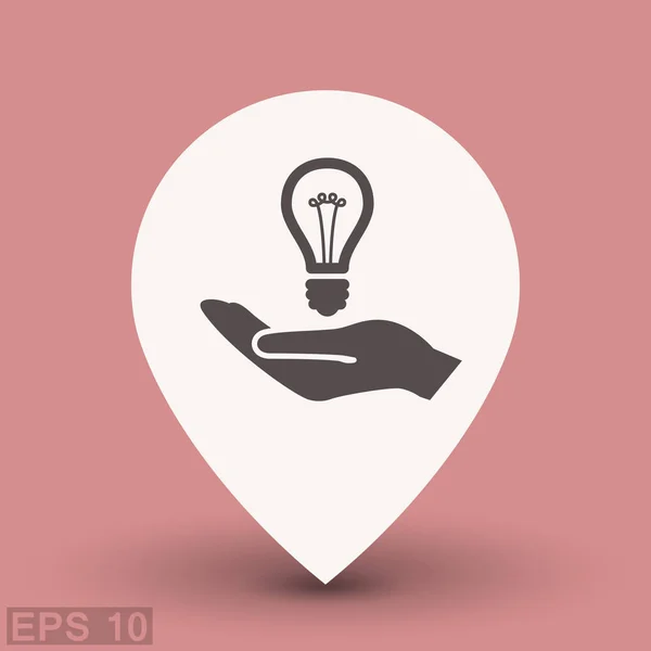 Idee gloeilamp pictogram — Stockvector