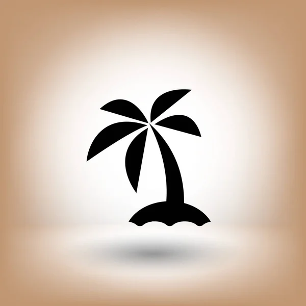 Pictografía de isla con palmera — Vector de stock