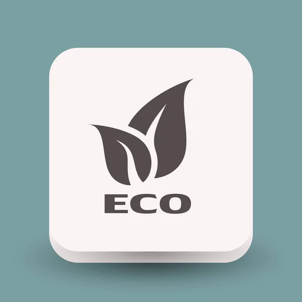 Ikona Eco s listy — Stockový vektor