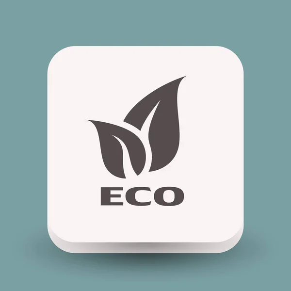 Pictograph van eco met bladeren — Stockvector