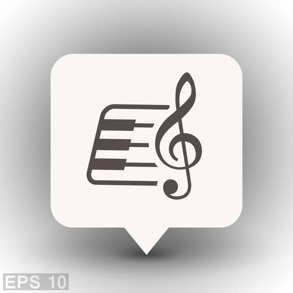 Pittogramma del tasto musicale e della tastiera — Vettoriale Stock