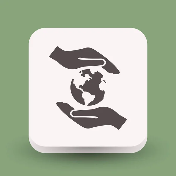 Globe in hands icon — Stock Vector