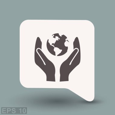 Ellerin simgesinde Küre  