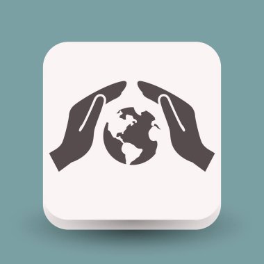 Ellerin simgesinde Küre  