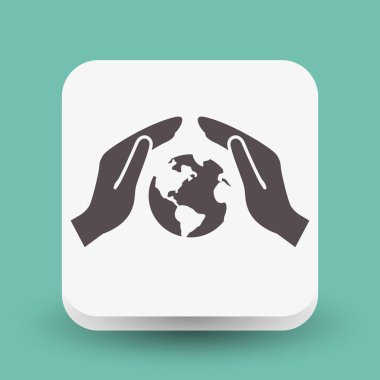 Ellerin simgesinde Küre  