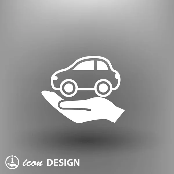 Pictogramme de la voiture en main — Image vectorielle