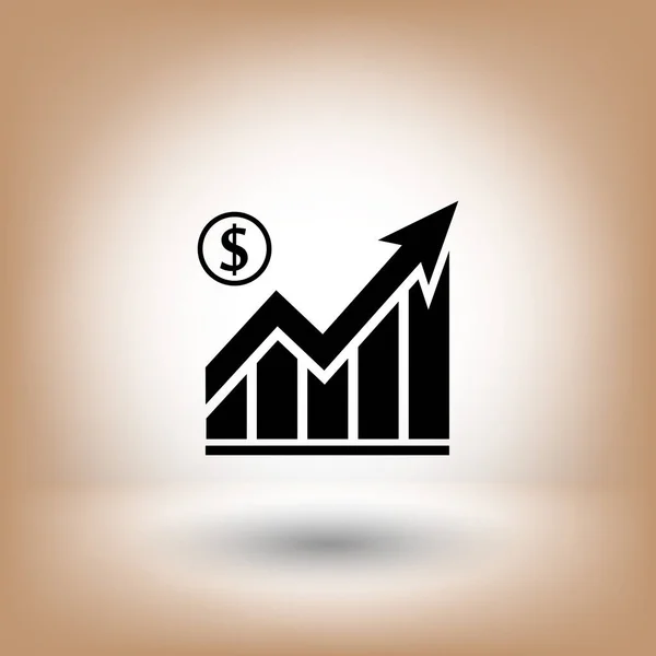 Pictograma de gráfico com seta — Vetor de Stock