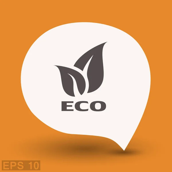Pictograph of eco with leaves — Stock Vector