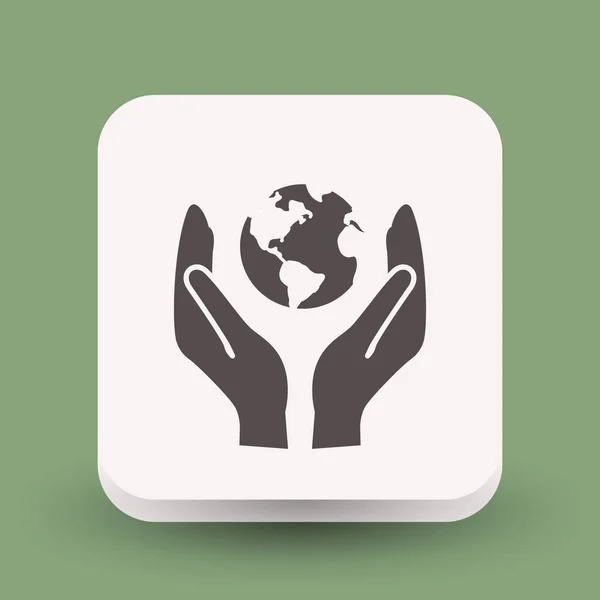 Globe in hands icon — Stock Vector