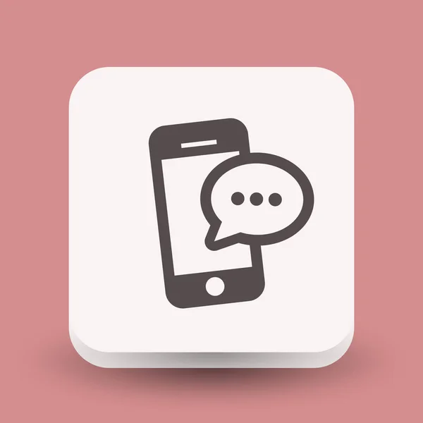 Pictografía de mensaje o chat en smartphone — Vector de stock