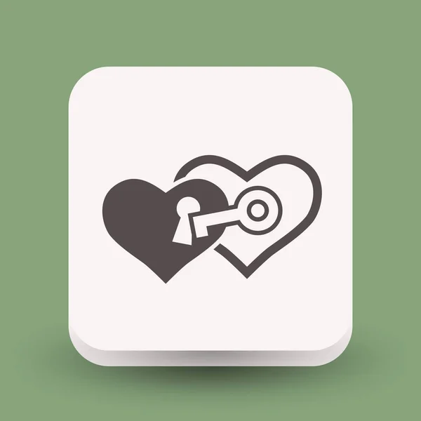 Піктограма сердець з ключем — стоковий вектор