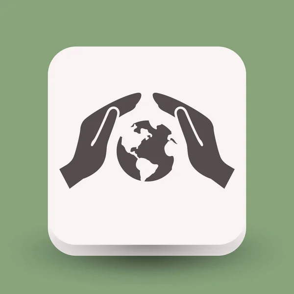 Globe in hands icon — Stock Vector