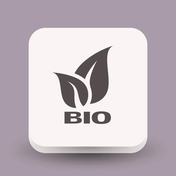 Ikona bio s listy — Stockový vektor