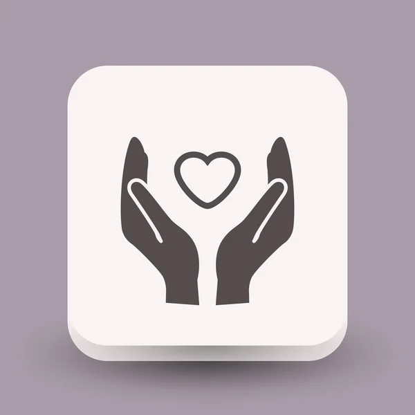 Pictograph of heart in hands