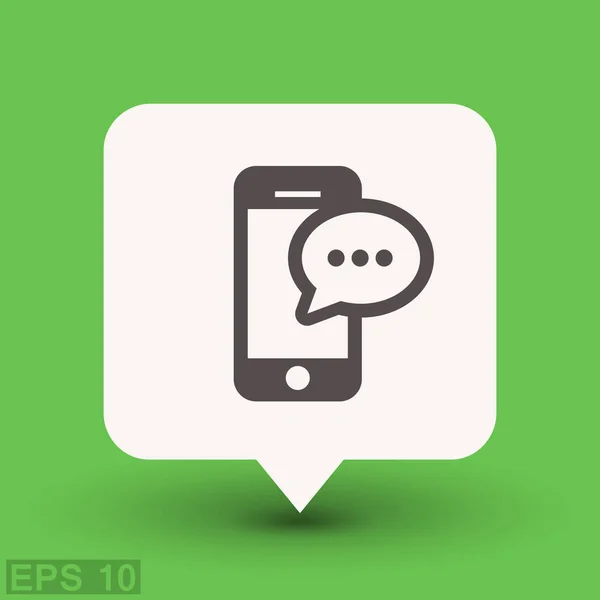 Pictografía de mensaje o chat en smartphone — Vector de stock