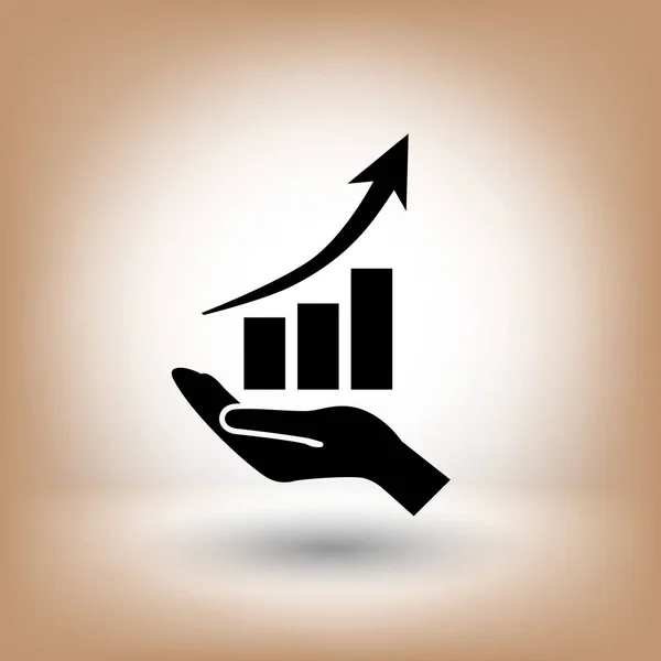 Gráfico gráfico na mão ícone — Vetor de Stock