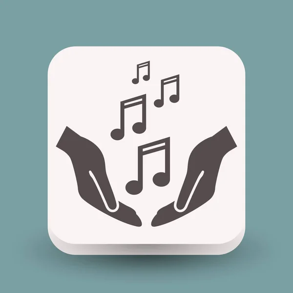 Pictograph of music notes in hands — Stock Vector