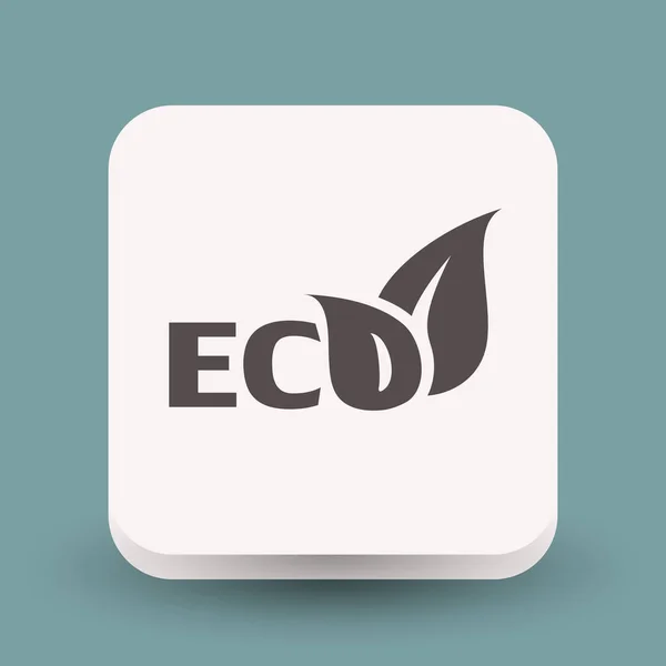 Symbol för eco med blad — Stock vektor