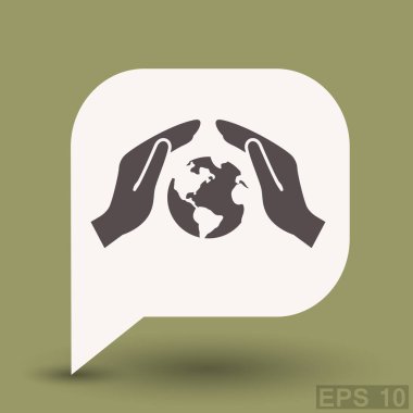 Ellerin simgesinde Küre  