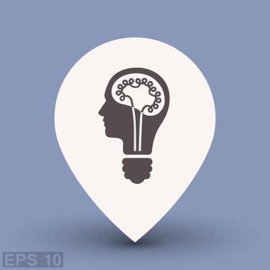 ampul ve kafa simgesi