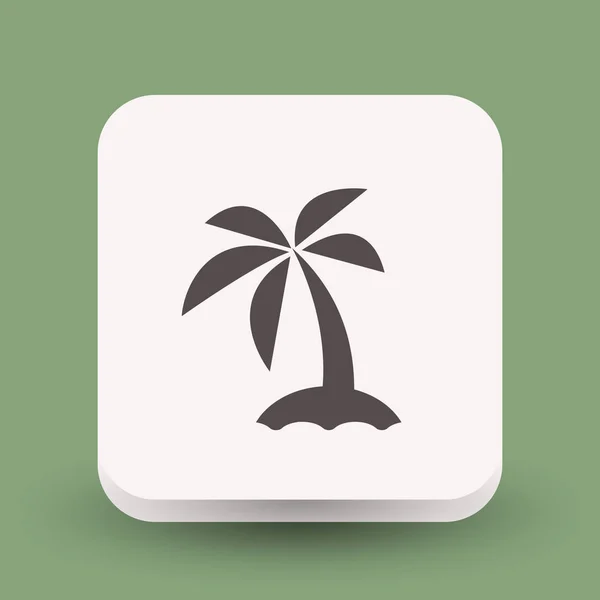 Pictografía de isla con palmera — Vector de stock